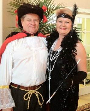 At Halloween we couldn’t agree on one theme, so one pirate and one flapper.