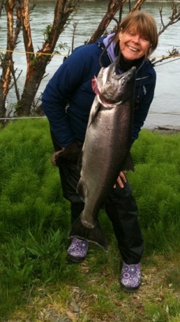 Ellen and her King Salmon. Photo: Heidi Nesttun-Sunde