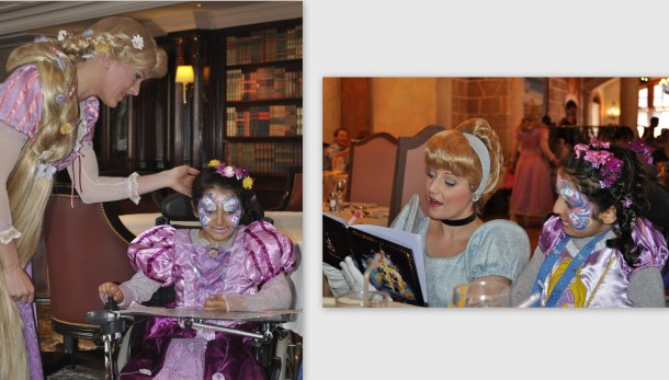 Finally meeting Rapunzel. Cinderella was there too. Photos: Sylvie's husband Toni