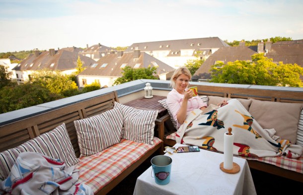 The author enjoying balcony life in Luxembourg. Photo: Peter Fuchs