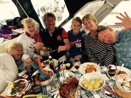 Welcome back dinner in a good friend’s boat